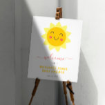 Impression Photo Cute Sunshine Baby shower Affiche de bienvenue<br><div class="desc">Bienvenue à votre invité avec un joli visage de soleil souriant. Un signe de bienvenue parfait pour un baby shower ensoleillé et un baby shower. Les modèles sont super faciles à éditer. Découvrez toute la gamme de produits de cette collection.</div>