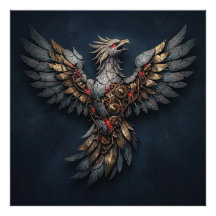 Cyber-Phoenix Vintage : Or vieilli et oiseau mythi