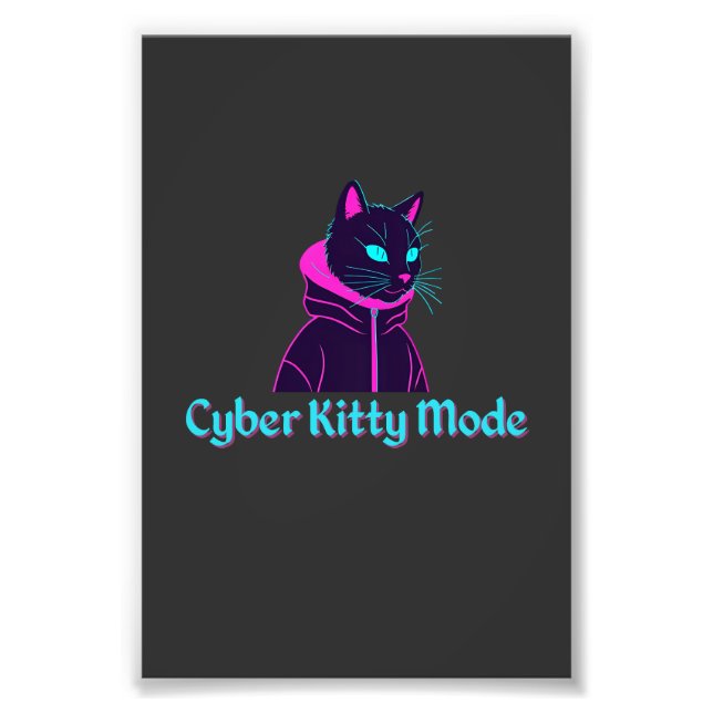 Impression Photo Cyber Vibes - Neon Glitch Design esthétique (Devant)