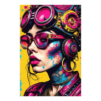 Impression Photo Cyberpunk Neon Rebel - Futuristic Streetwear Art
