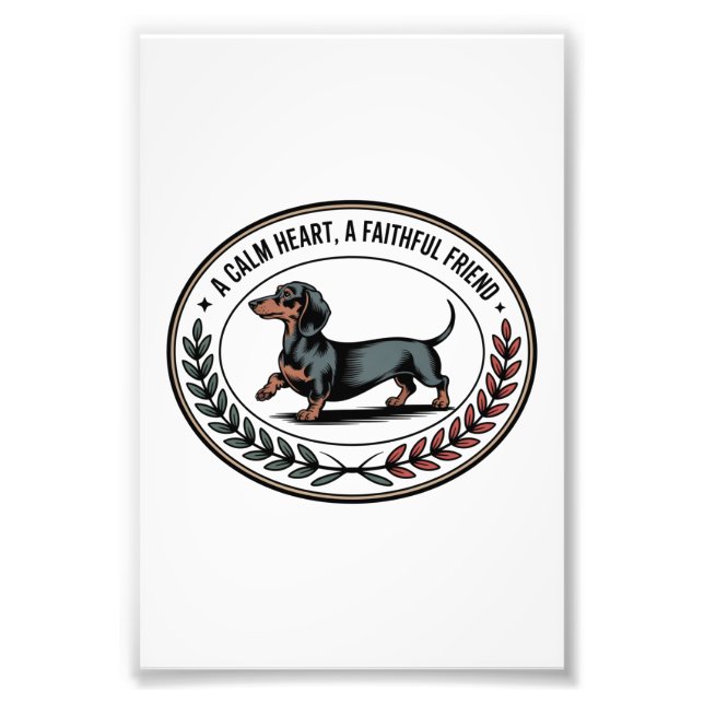 Impression Photo Dachshund A Calm Heart, A Faithful Friend (Devant)