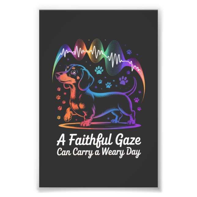 Impression Photo Dachshund A Faithful Gaze Can Carry A Weary Day (Devant)