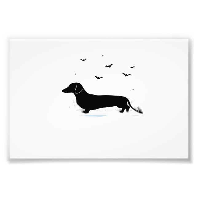 Impression Photo Dachshund Chien � Silhouette Classique de Lune d'H (Devant)