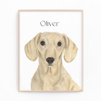 Dachshund Crème lisse personnalisée