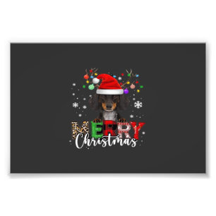 Impression Photo Dachshund Santa Chien Joyeux Noël T-Shirt Oversize