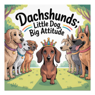 Impression Photo Dachshunds Petit Chien, Grande Attitude