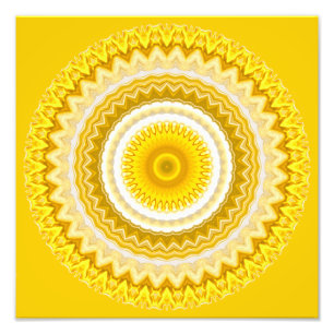 Impression Photo Daffodique jaune Mandala Motif