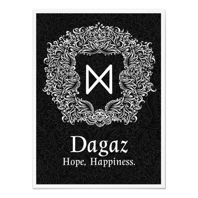 Impression Photo Dagaz /Happiness/ Version noire (Devant)