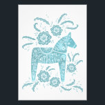 Impression Photo Dala suédois Cheval Turquoise Folk Art<br><div class="desc">Un style traditionnel suédois Dala Horse art folklorique design en vert turquoise et blanc. Parfait pour ceux qui aiment le design scandinave.</div>