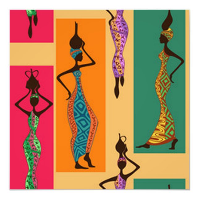 Impression Photo Dames africaines colorées (Devant)
