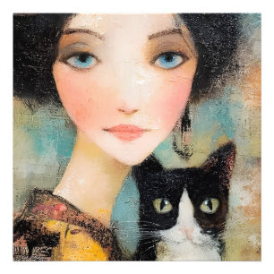Impression Photo Dames & Chats – Collection de portraits vintage 1
