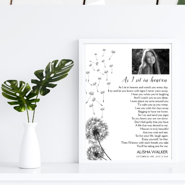 Impression Photo Dandelions A Je suis assis dans l'Affiche de bienv (Créateur téléchargé)