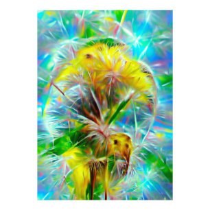 Impression Photo Dandelions Ethereal dans Neon Dreamscape