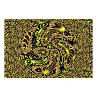 Danse joyeuse abstraite Art fractal néon or