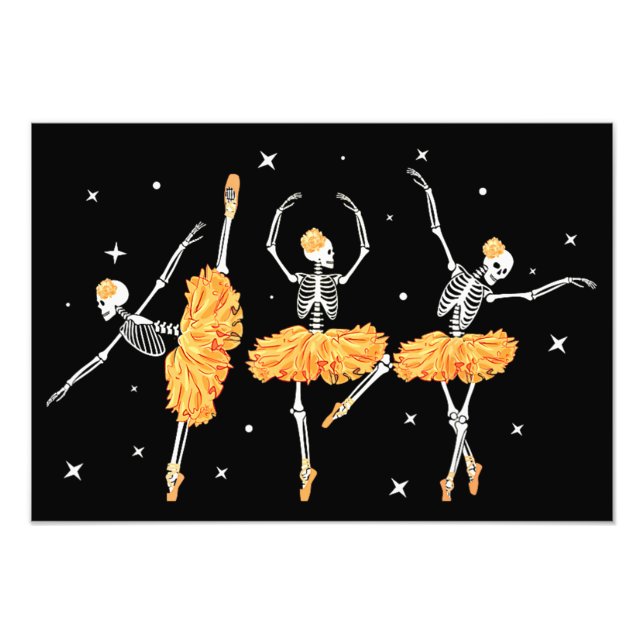 Impression Photo Danse Skeleton Ballerina Ballet Danse Halloween (Devant)
