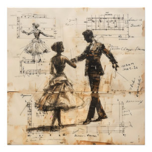 Impression Photo Danseurs Vintage