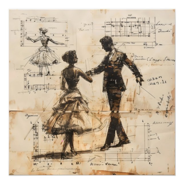 Impression Photo Danseurs Vintage (Devant)