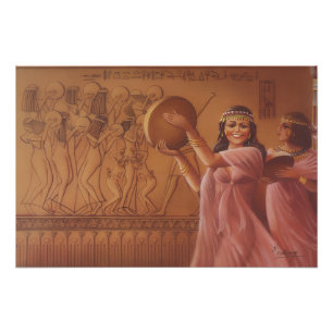 Impression Photo Danseuses au Tambourin de l'Égypte Antique Beaux-A
