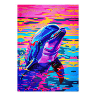 Impression Photo Dauphin vibrant – Rêve coloré de l'océan