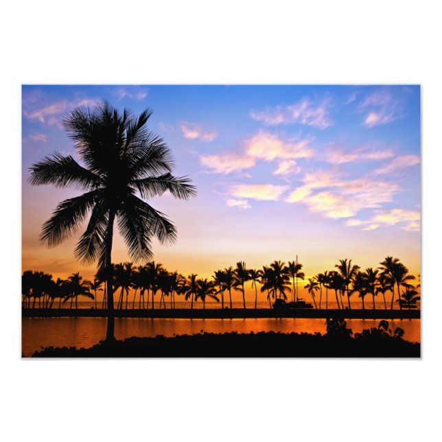 Impression photo de coucher de soleil tropical (Devant)