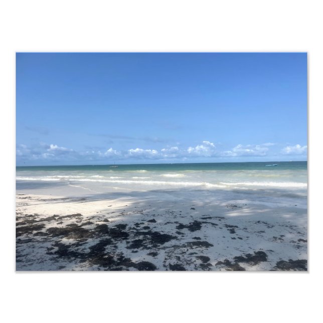 Impression photo de la plage de sable blanc de l'o (Devant)