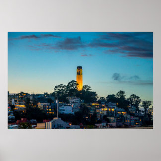 Impression photo de la tour Coit | Nuit à San Fran