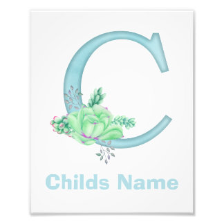 Impression photo de lettre C aquarelle personnalis