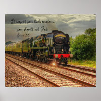 Impression photo de locomotive ancienne et sagesse
