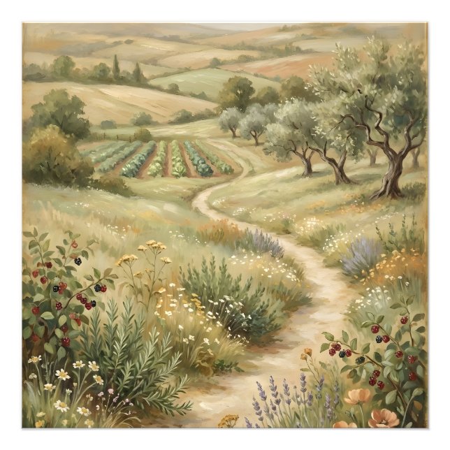 Impression photo de paysage agricole vintage (Devant)