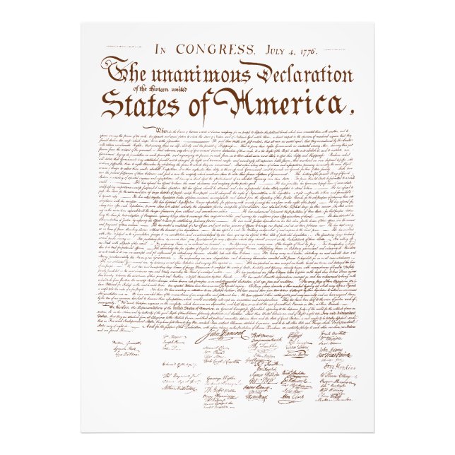Impression Photo Déclaration d'indépendance des États-Unis (Devant)