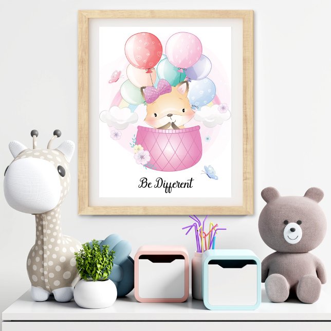 Impression Photo Déco murale de nurserie animale différente (Be Different Animal Nursery Wall Art)