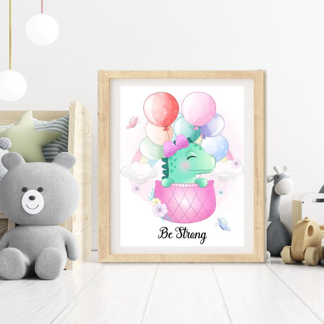 Impression Photo Décoration de chambre d'enfant avec animaux forte (Be Strong Animal Nursery Wall Art)