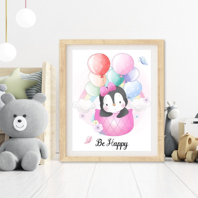 Impression Photo Décoration murale de nurserie d'animaux Sois Heure (Be Happy Animal Nursery Wall Art)