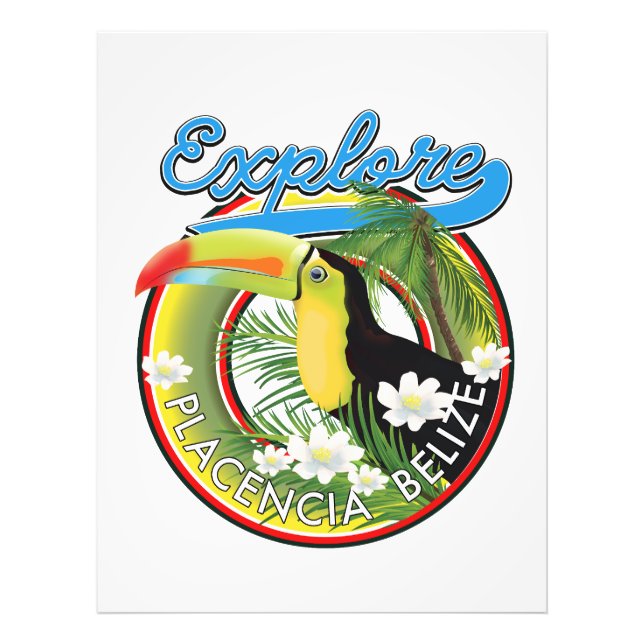 Impression Photo Découvrez le logo de voyage de Placencia Belize (Devant)