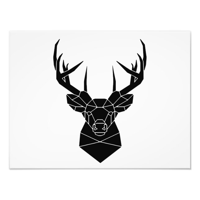 Impression Photo Deer Head Fichier Ai Géométrique Deer Silhouette S (Devant)