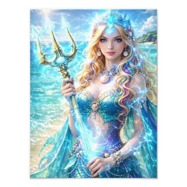 Impression Photo Déesse marine magique – Affiche fantasy océan (Devant)