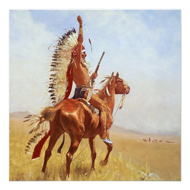 Impression Photo « Défi » Art occidental par Frederic Remington (Devant)