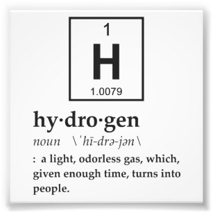 Impression Photo Définition de l'hydrogène
