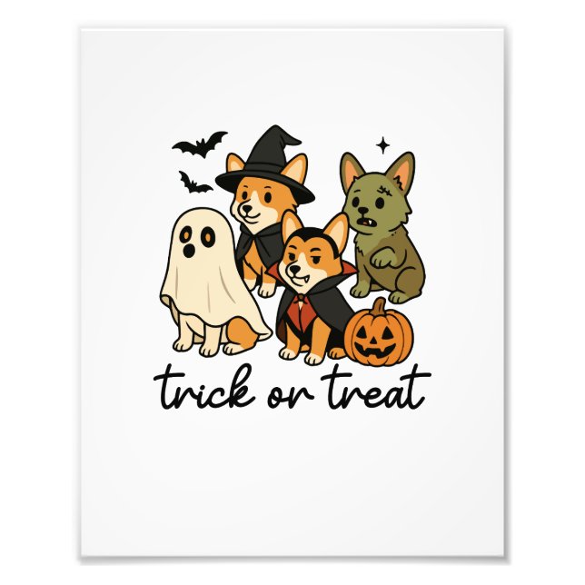 Impression Photo déguisement d'Halloween pour corgi (Devant)