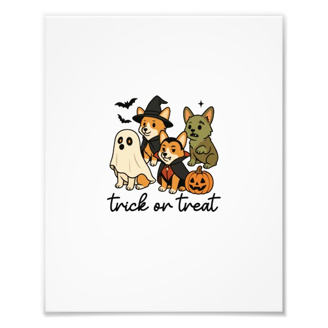 Impression Photo déguisement d'Halloween pour corgi  (Devant)