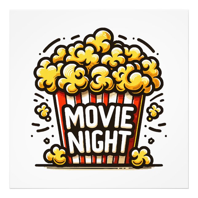 Impression Photo Délice de soirée cinéma Popcorn ludique (Devant)
