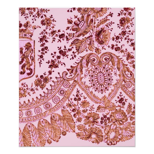 Impression Photo Dentelle Rose Et Or (Devant)