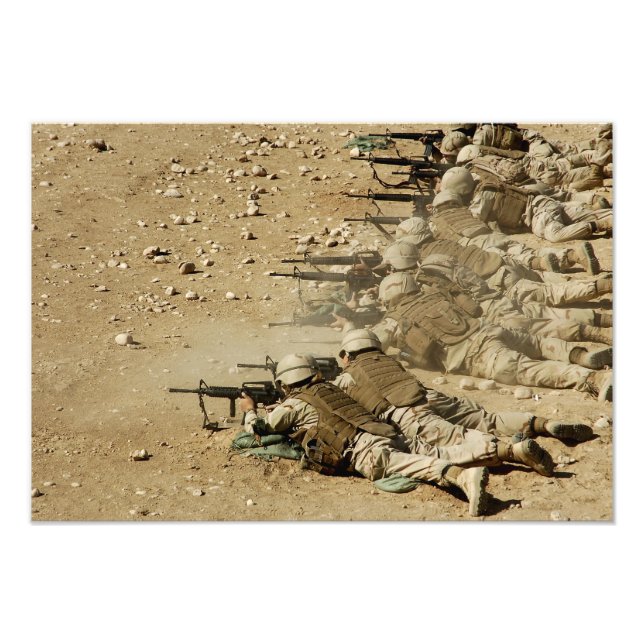 Impression Photo Des carabines M-4 et M-16A2 de la marine américain (Devant)