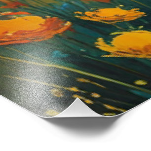 Impression Photo Des champs d'or sous un ciel animé