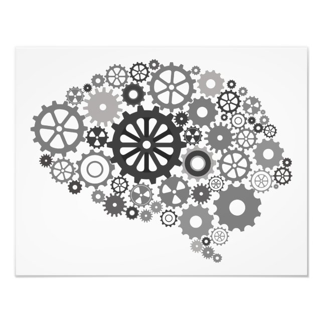 Impression photo des engrenages du cerveau (Devant)