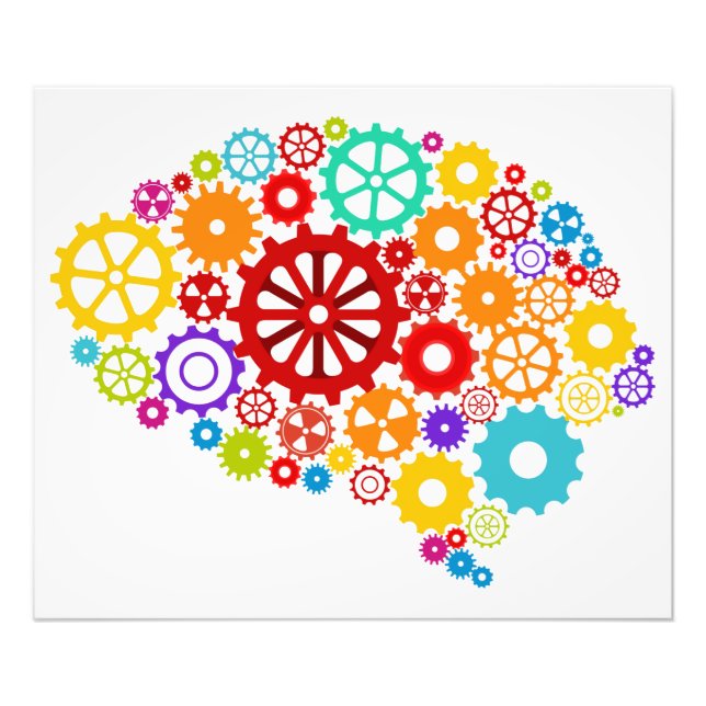 Impression photo des engrenages du cerveau (Devant)