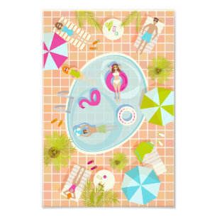 Impression Photo Des filles et des garçons du bikini jouant au jeu 