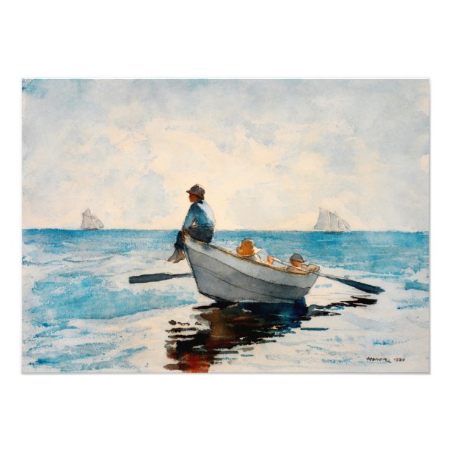 Impression Photo Des garçons dans un dory par Winslow Homer  (Devant)