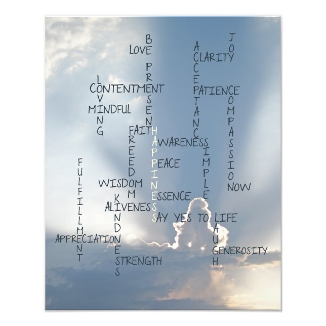 Impression Photo Des mots inspirants pour vivre par pour le bonheur (Devant)