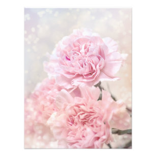 Impression Photo Des oeillets roses romantiques personnalisables